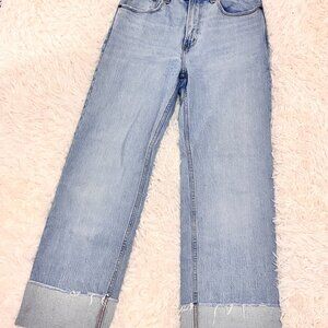 Abercrombie & Fitch 90s Relaxed High Rise Jeans 27 Light Wash Cuffed